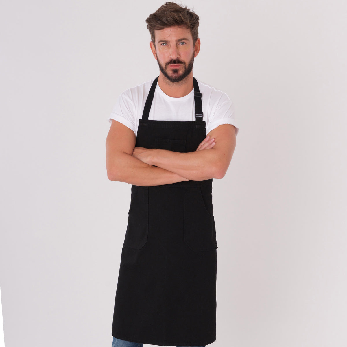 Dennys Originals Bib Apron with Pocket - Black