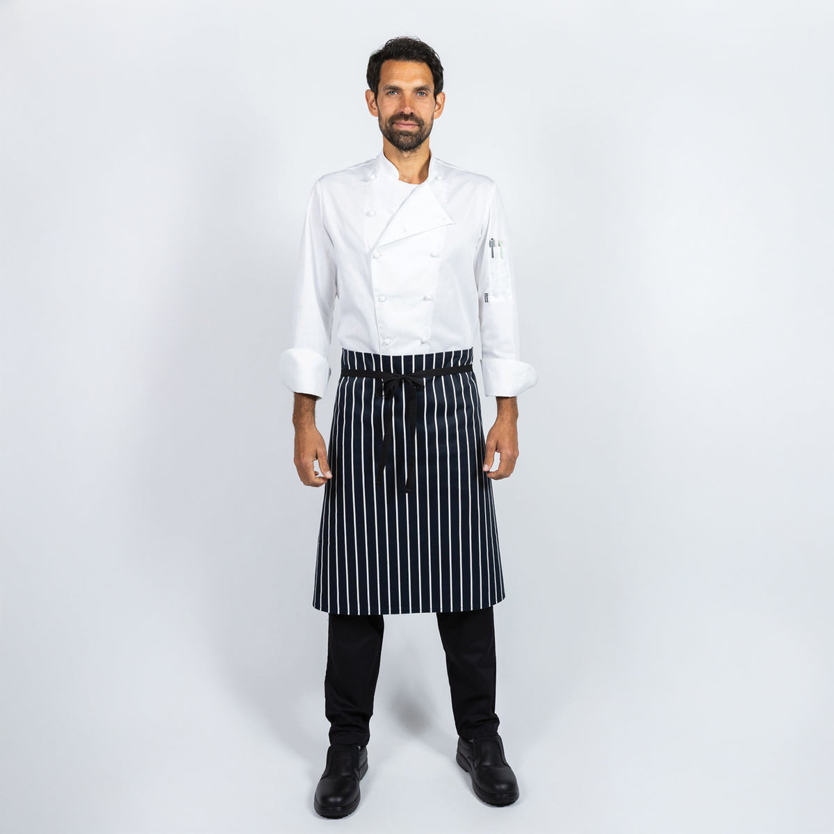 Dennys Heavyweight Striped Waist Apron - Navy