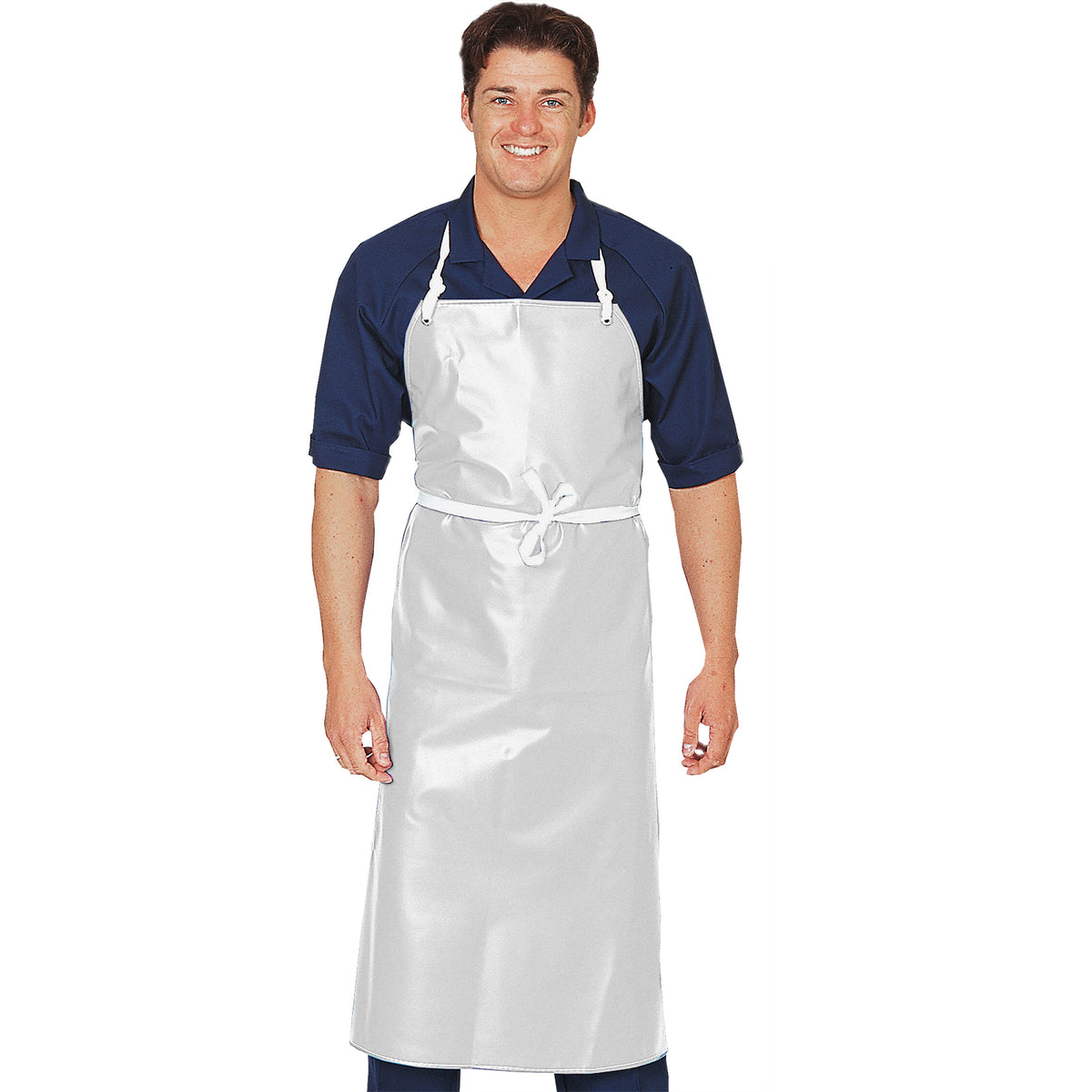 Dennys Coloured PVC Waterproof Apron - White