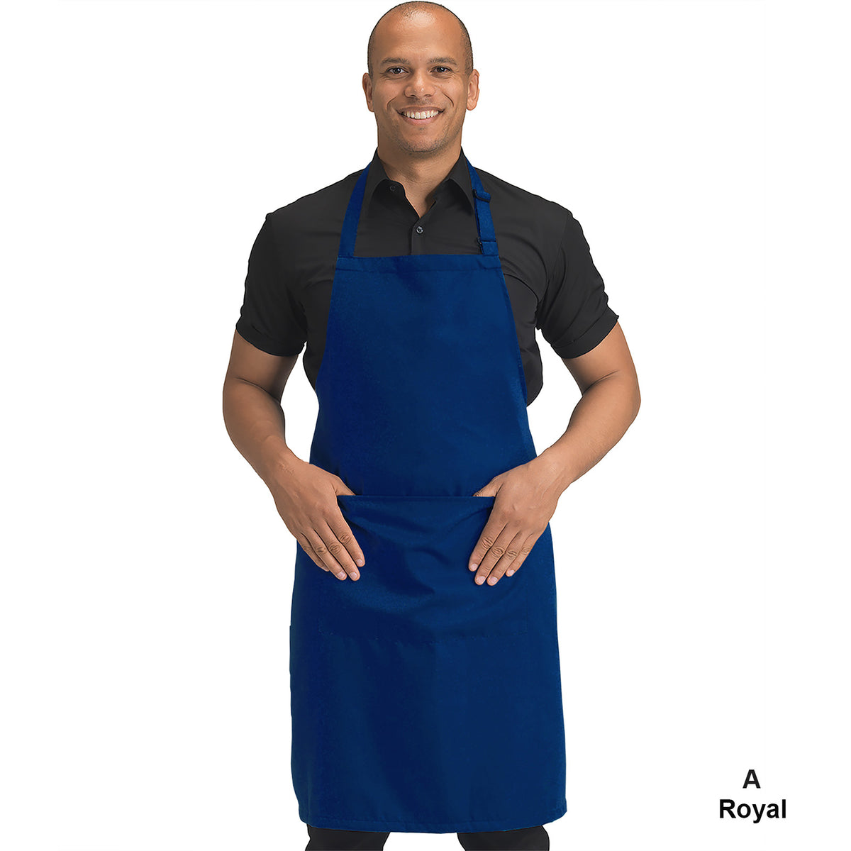 Dennys Colour Bib Apron with pocket - Royal