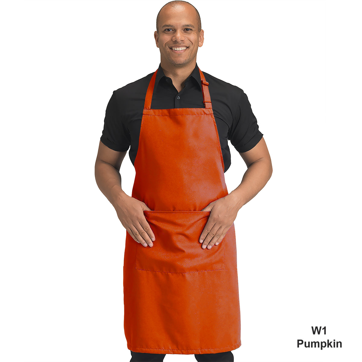 Dennys Colour Bib Apron with pocket - Pumpkin