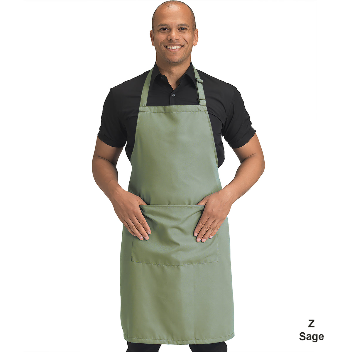 Dennys Colour Bib Apron with pocket - Sage
