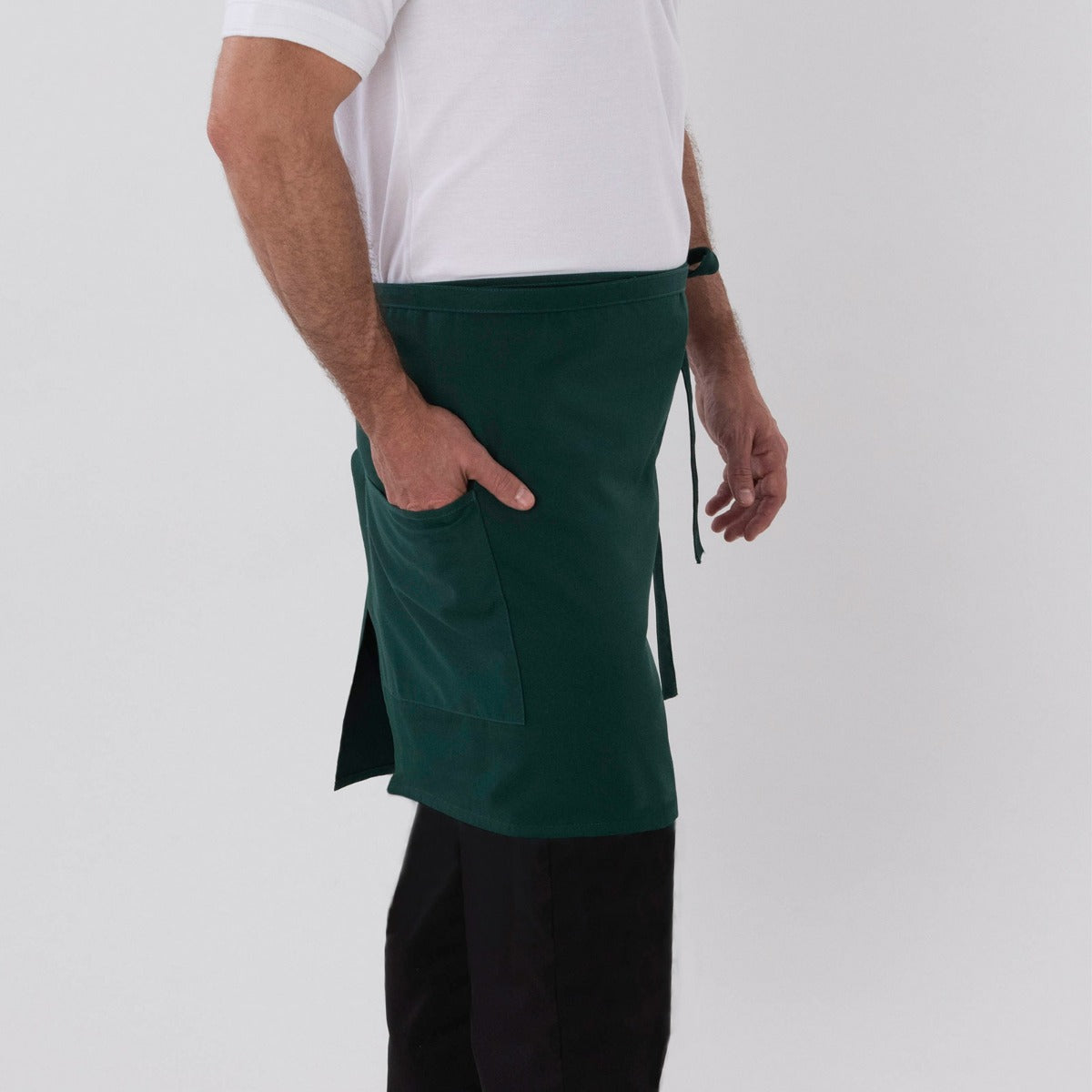 Bistro Apron With Side Pocket - Bottle Green