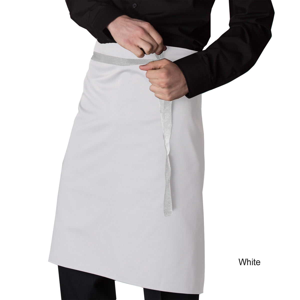 Dennys Waist Aprons Without Pocket - White