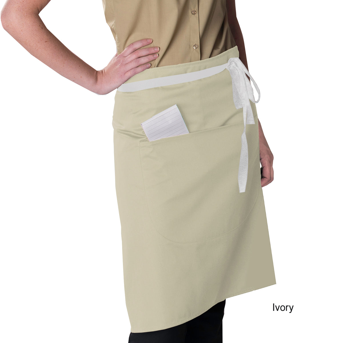 Dennys Waist Apron in 16 Colours - Ivory