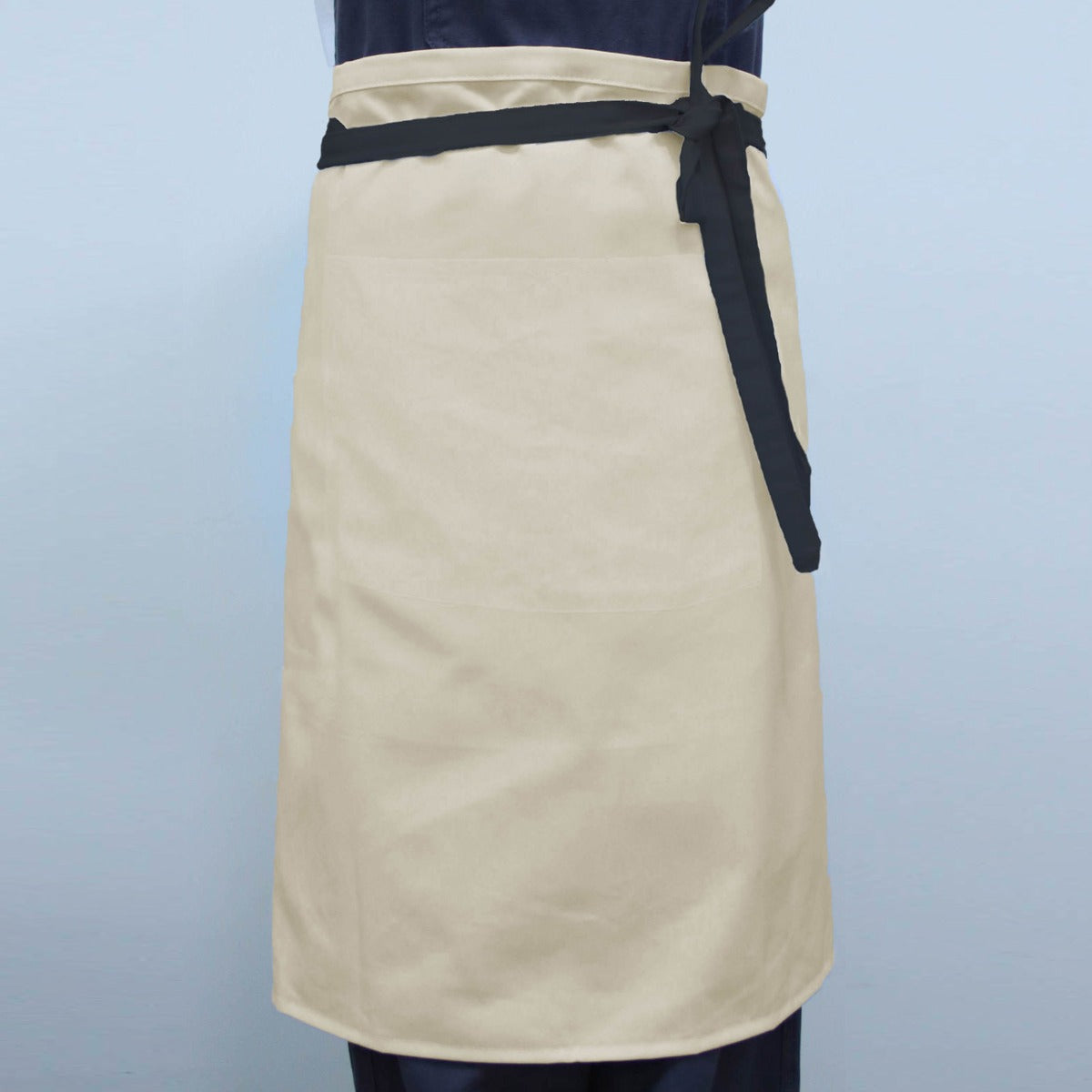 Wide Bistro Apron with Front Pocket - Ivory