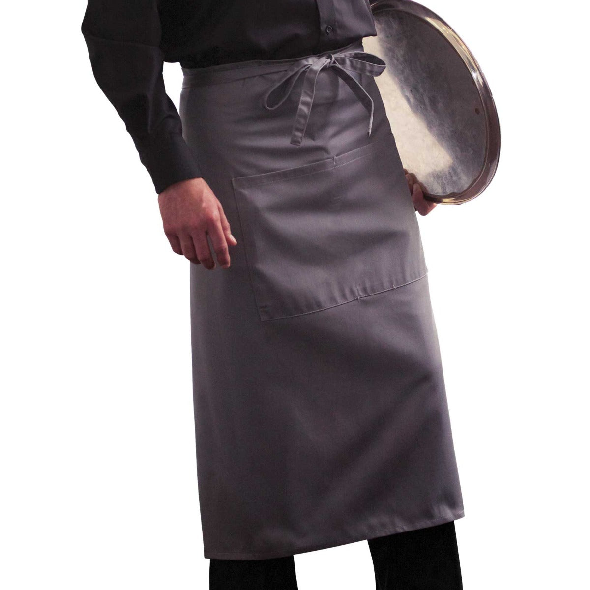 Dennys Bistro Apron With Pocket in 14 Colours - Griffin Grey