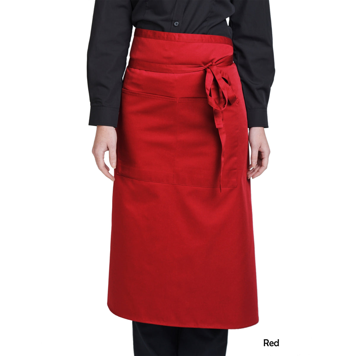 Dennys Bistro Apron With Pocket in 14 Colours - Red
