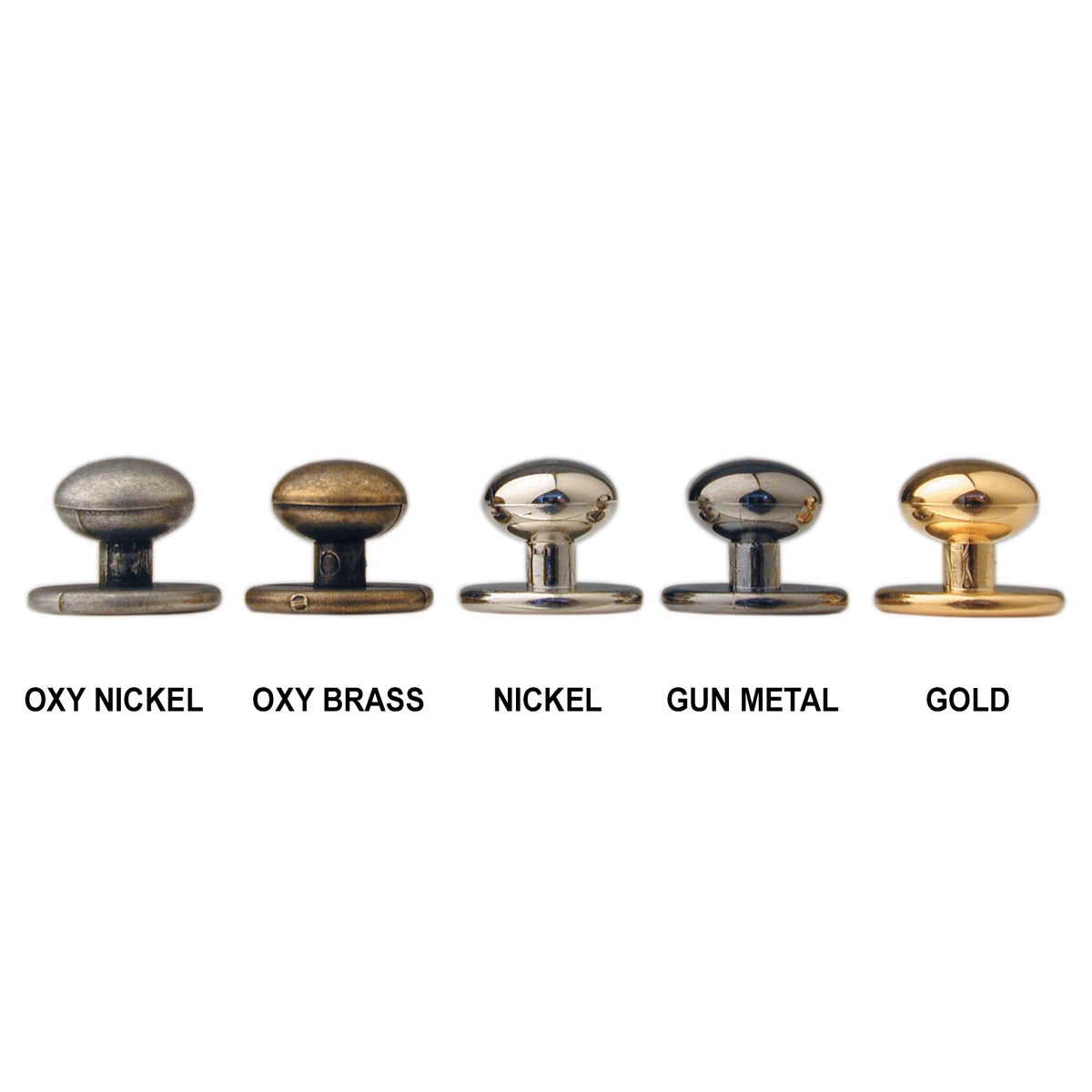 Metallic Chefs Stud Buttons x 12 - Nickel