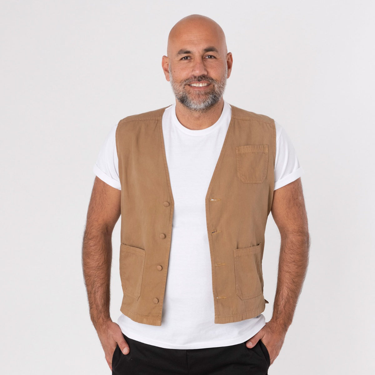 Dennys Originals Utility Waistcoat - Khaki / XS