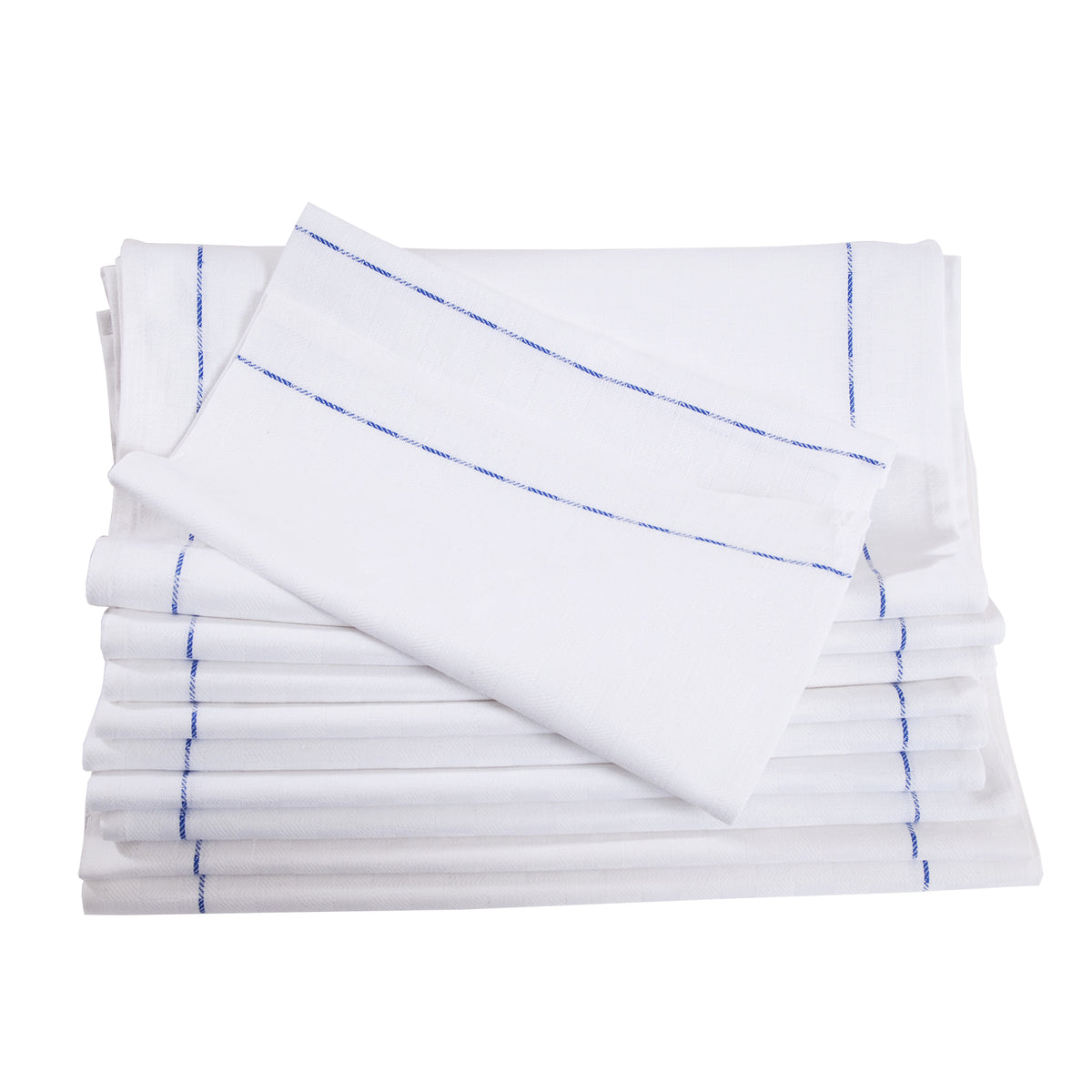 Dennys Waiter's Cloth - White + Blue Stripe