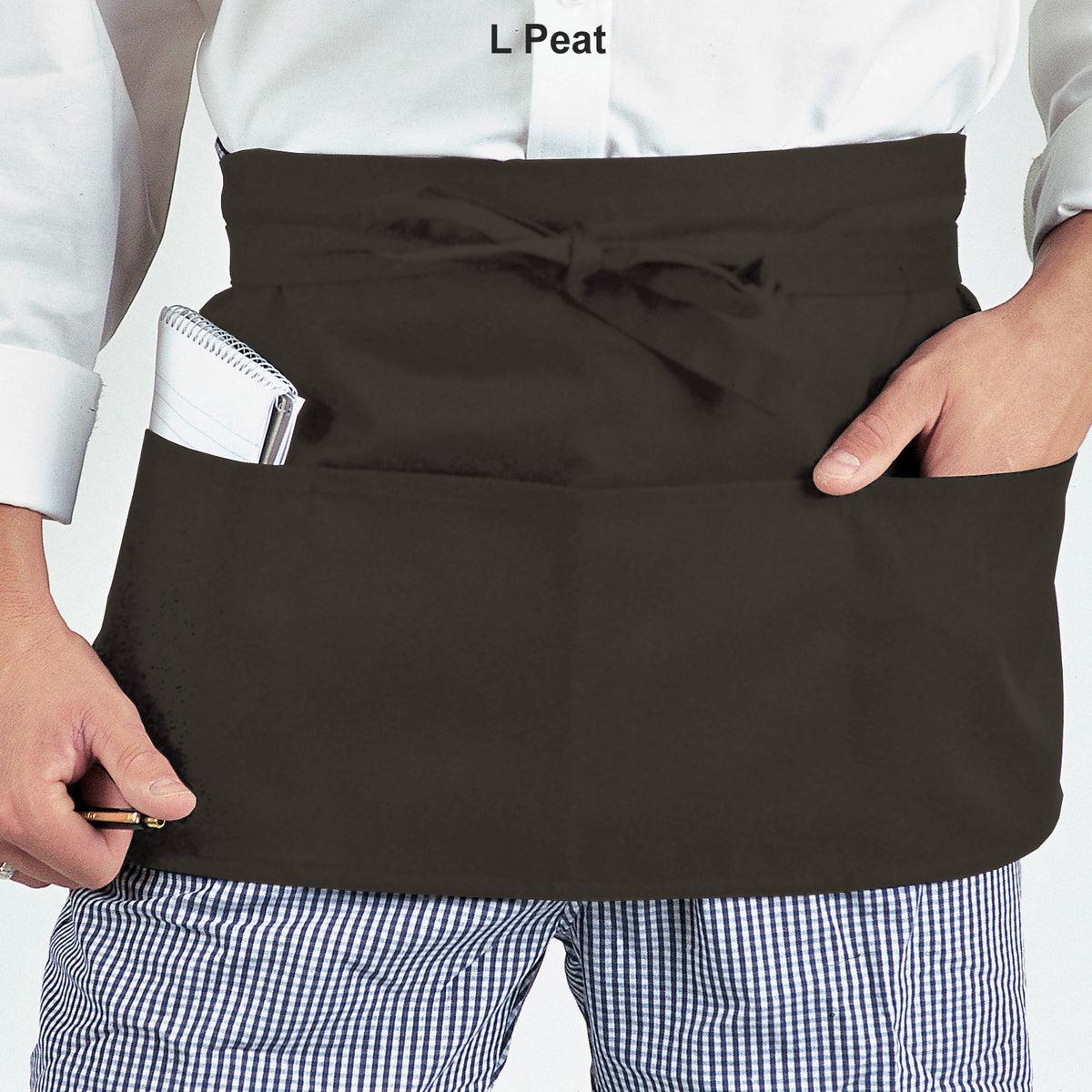 Dennys Money Pocket Aprons With Self Material Ties - Peat