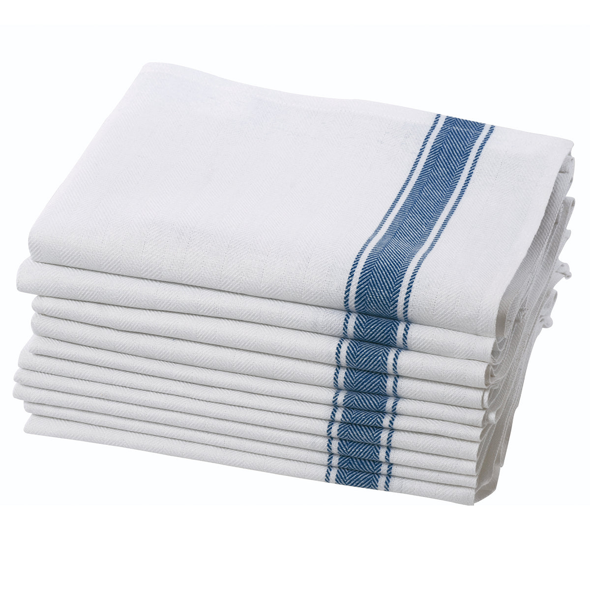 Dennys Blue Herringbone Kitchen Cloth - Blue Herringbone