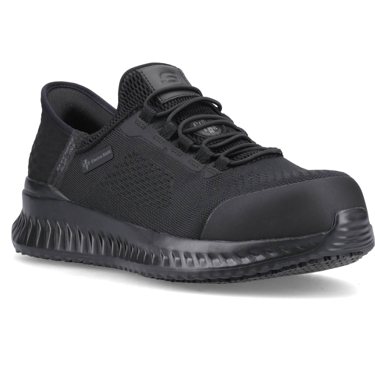 Skechers Tilido Fletchit Slip-In Safety Trainers - Black / 6