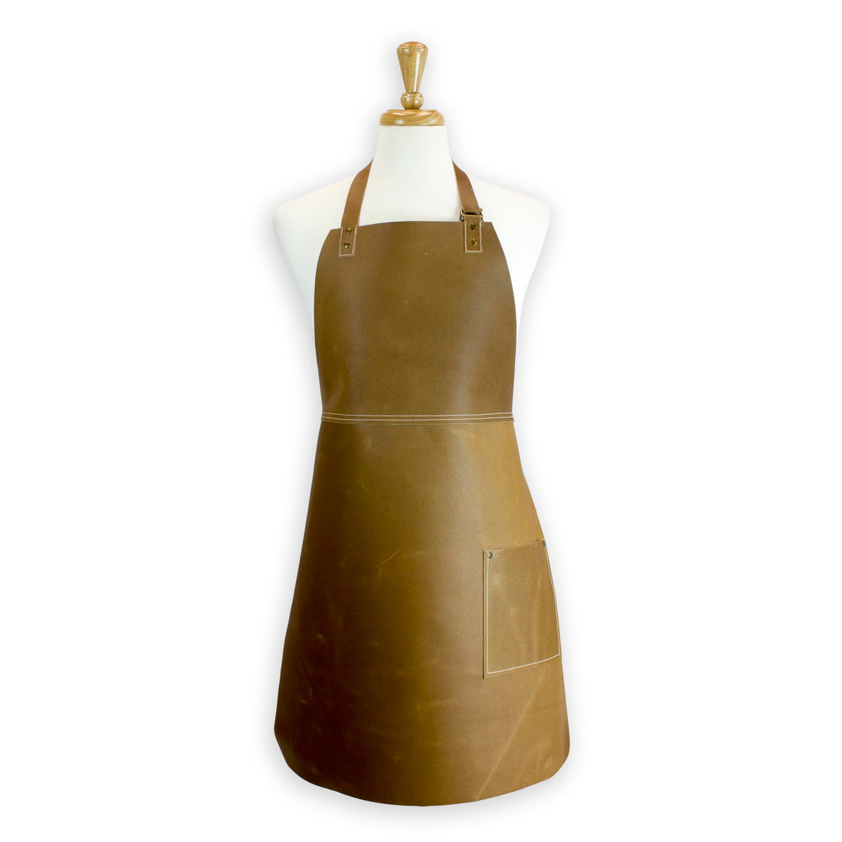 Cross Back Leather Bib Apron - Premium