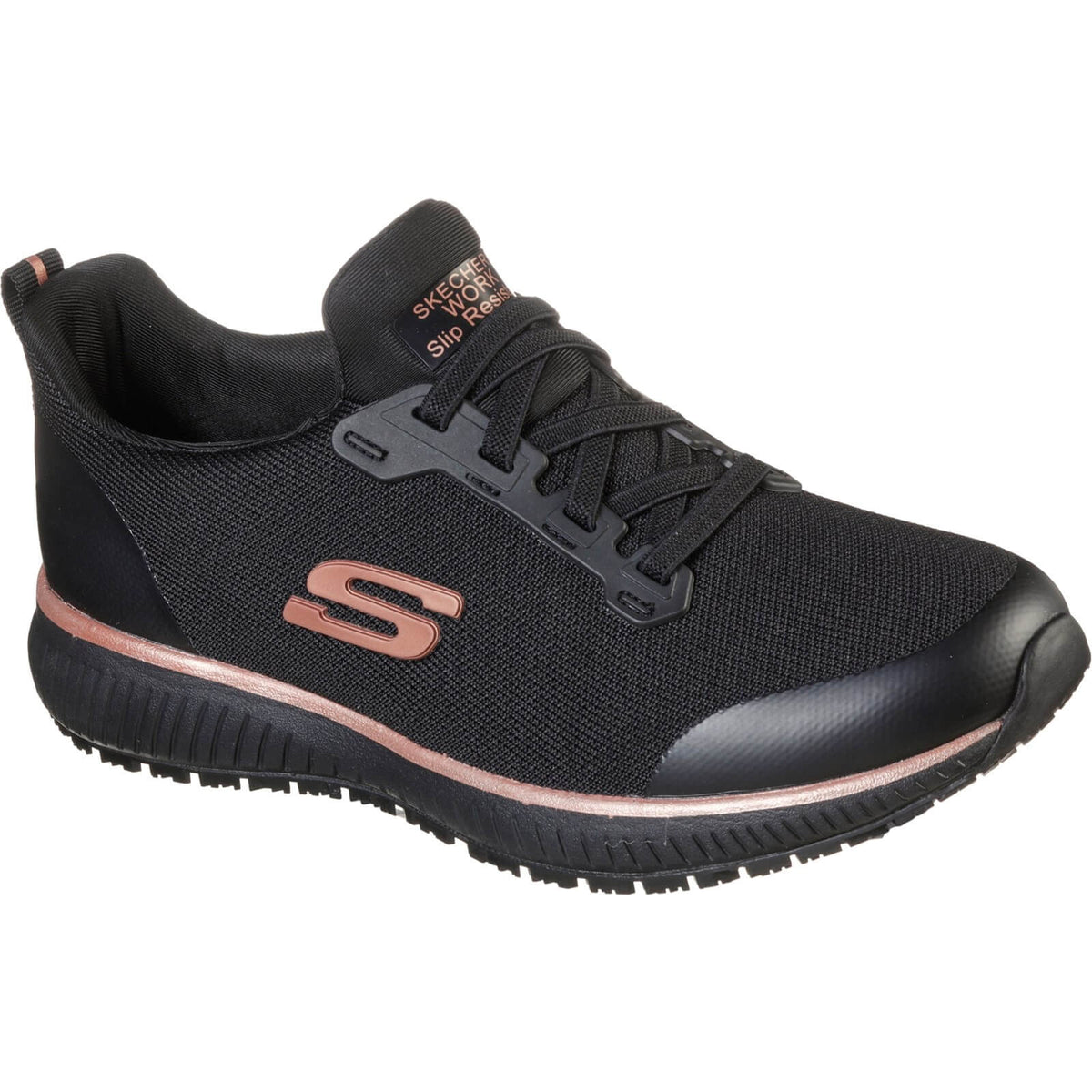 Skechers Squad SR Ladies Shoe - Black / Rose Gold / 2